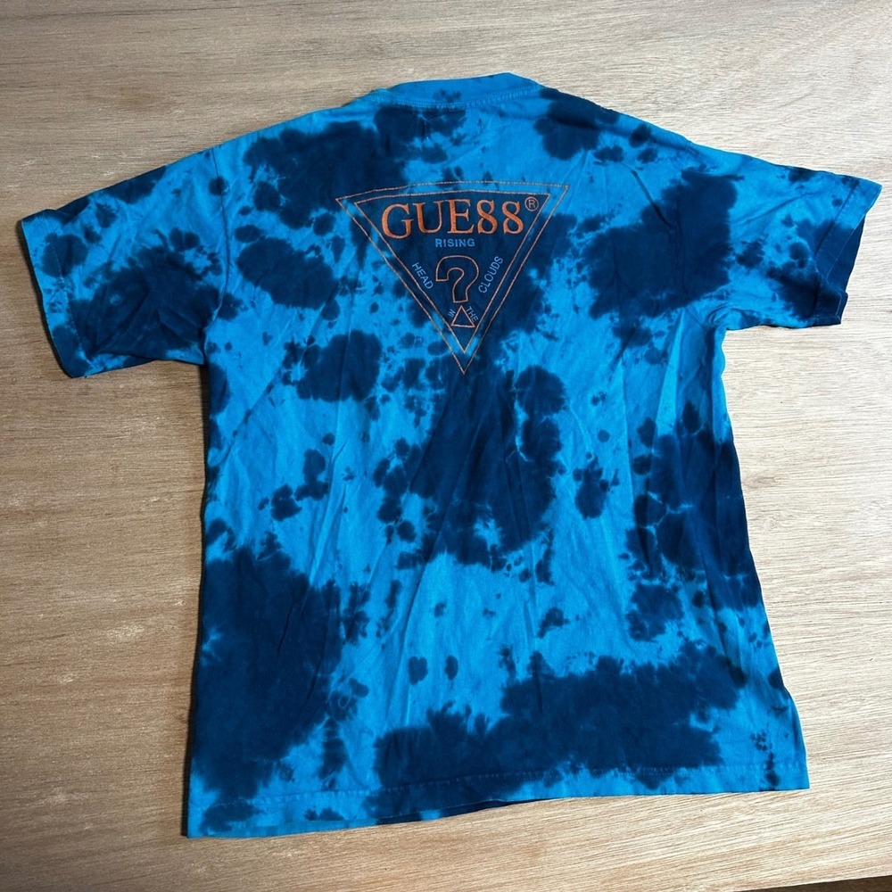 Vintage Guess Rising Head In The Clouds Tie Dye T-Shirt Mens M Tee - Picture 7 of 7